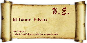 Wildner Edvin névjegykártya